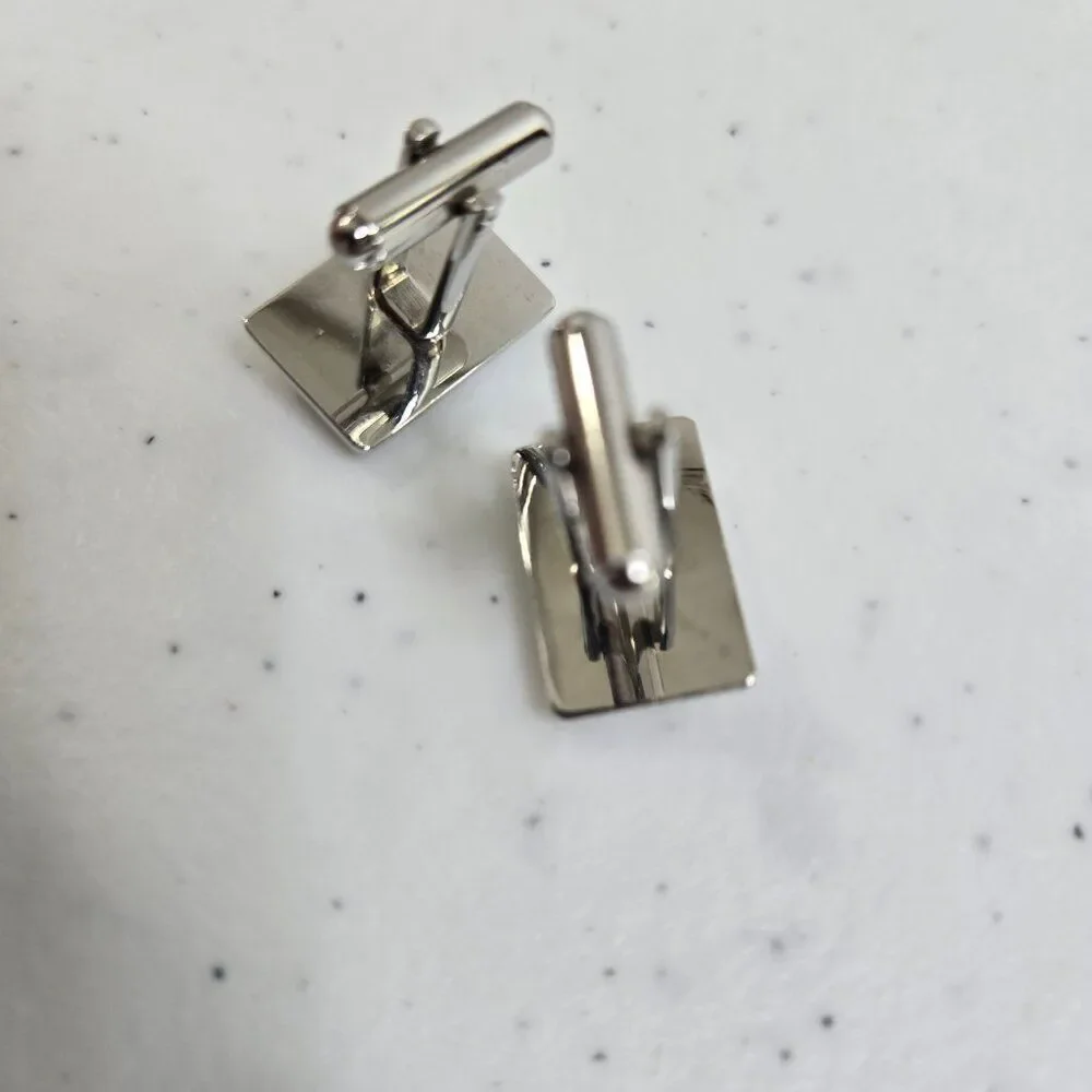 Geoffrey Beene Cufflinks Multi Color Silver Tone Mens Red Blue Yellow
